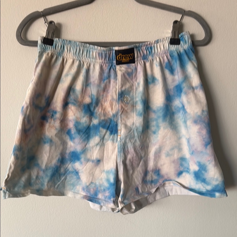 drew house Blue and White Athletic Shorts Relaxed Fit